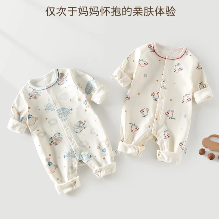2023婴儿连体衣服春秋款满月超萌女宝宝男宝棉睡衣保暖百天新生儿