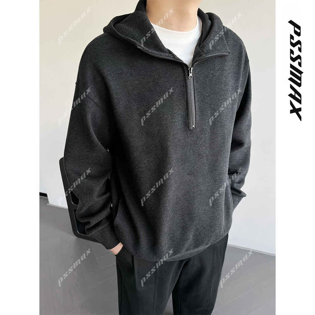 2025新款PSSMAX 胖俗俗【老钱fit拉链】重磅毛呢慵懒风帽领卫衣