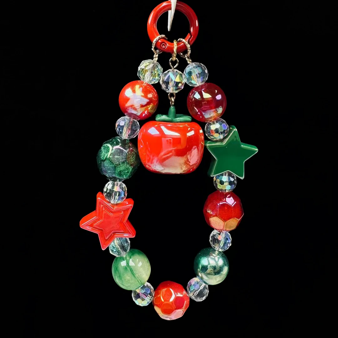 网红手机挂绳高端镶钻链子轻奢时尚个性手工串珠链子短款通用