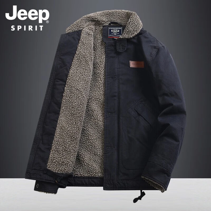 JEEP吉普加厚棉衣男户外男士加绒大码休闲款式保暖男士外套男上衣