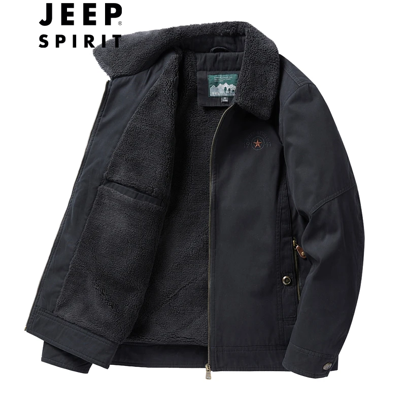 JEEP吉普棉衣男士棉服外套男中青年冬季保暖户外休闲宽松大码男装