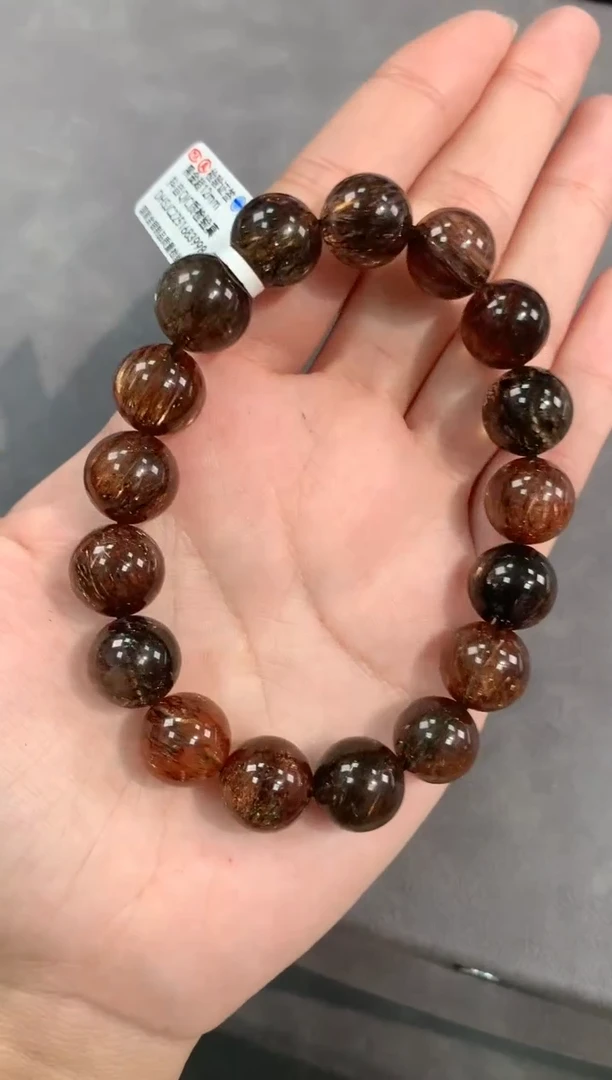 【闪购商品】发晶手链未镶嵌47号黑金超单圈12mm