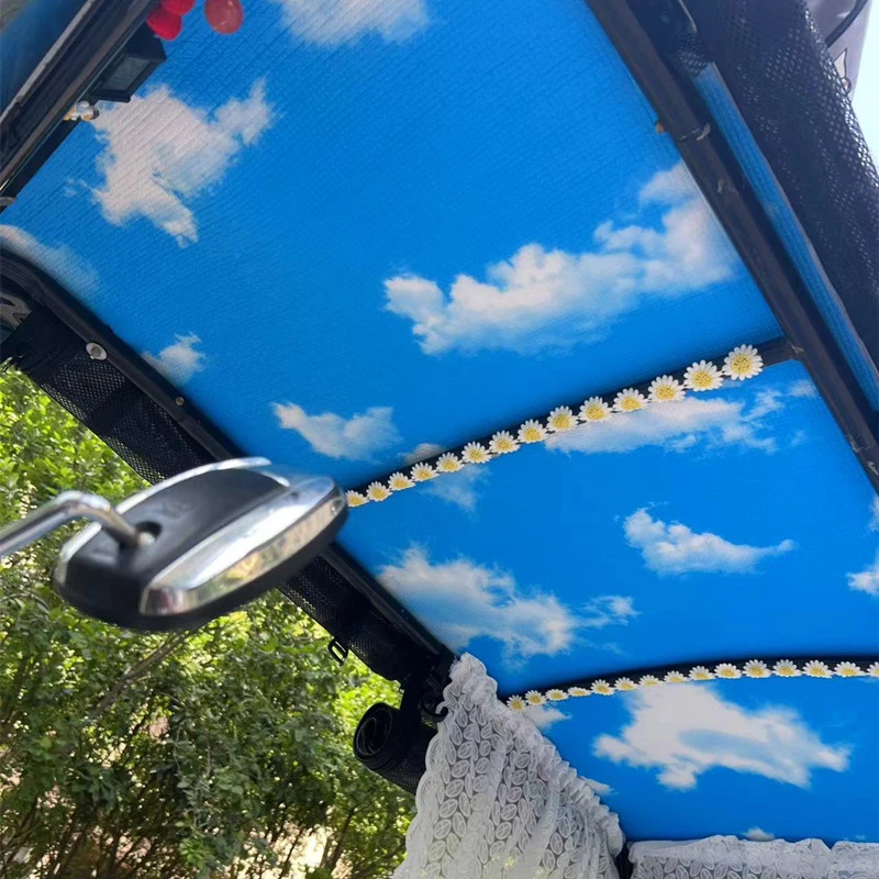 夏季三轮车棚顶玻璃遮阳板防晒隔热遮阳挡板玻璃