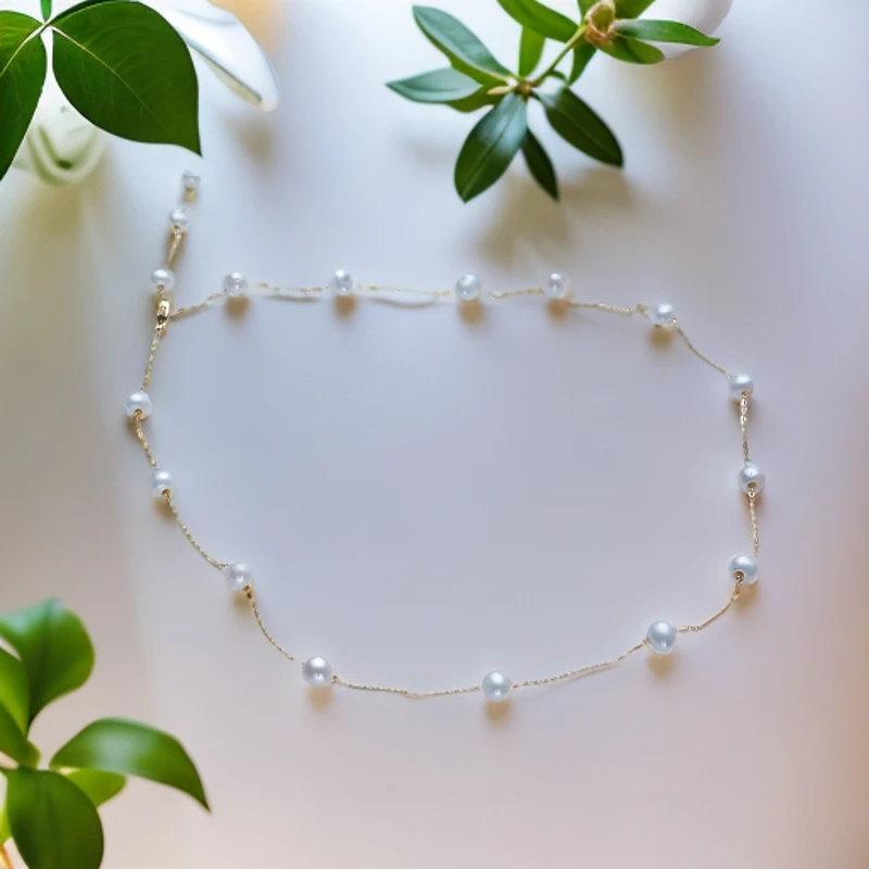 天然淡水珍珠 繁星点点满天星项链长款可调节夏日必备 多样性发一