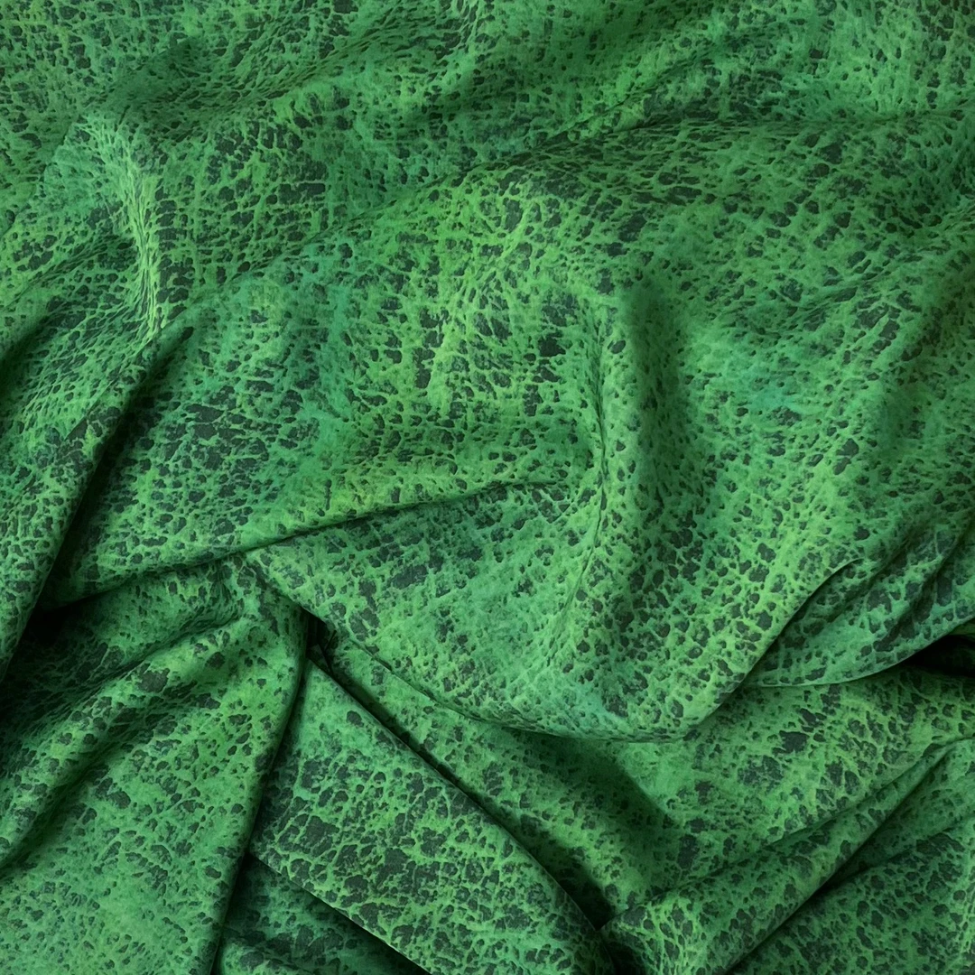 【云锦1店】807-8号 绿色龟裂纹 棉绸服装布料面料