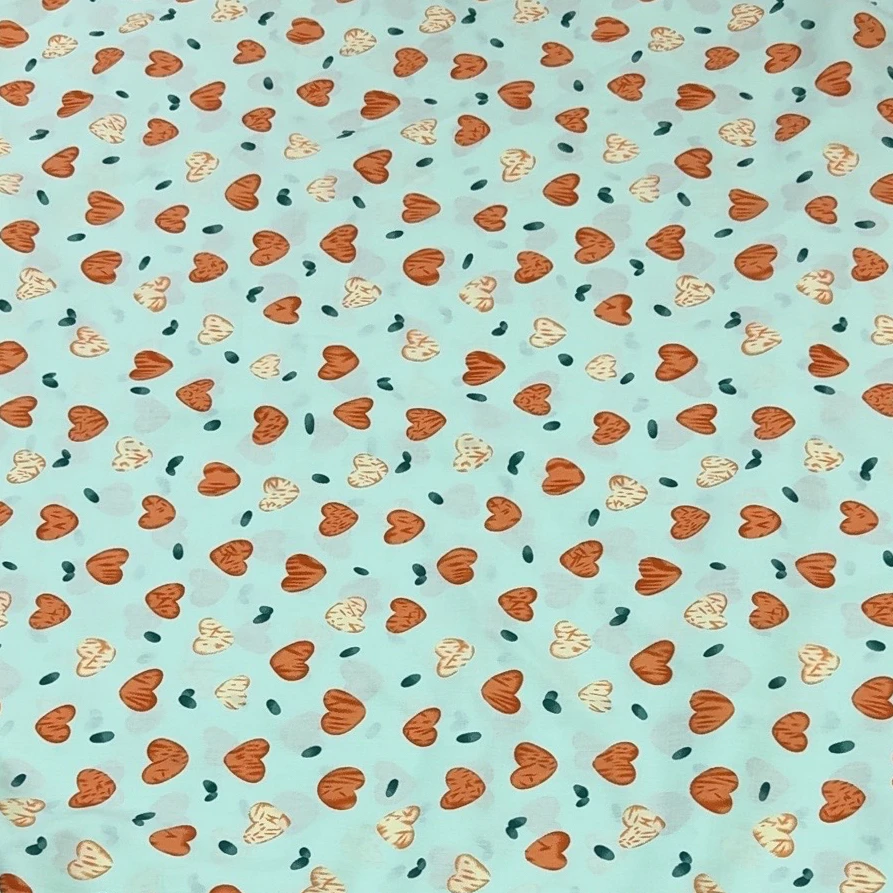 【云锦1店】24910-10号 浅绿底爱心棉绸 服装布料面料