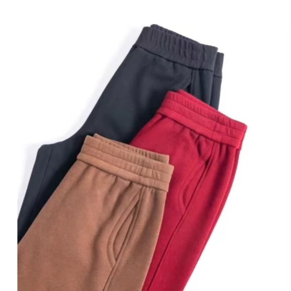 【慧丽 心选】冬季新款时尚百搭休闲舒适加绒香蕉直筒高腰女裤2212