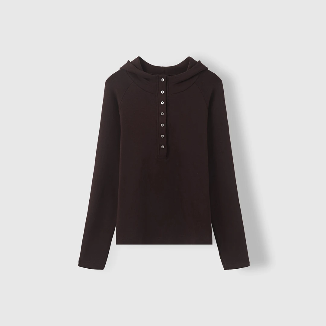 【红人上新】女士时尚百搭纯色加绒连帽半门襟软糯休闲舒适卫衣871