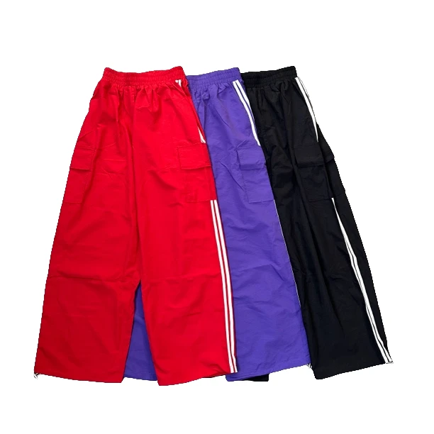 韩版新款加条工装直筒裤休闲洋气宽松时尚