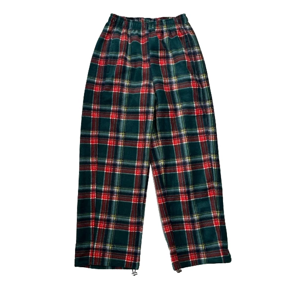 韩版新款双面绒格子直筒裤休闲宽松洋气时尚百搭