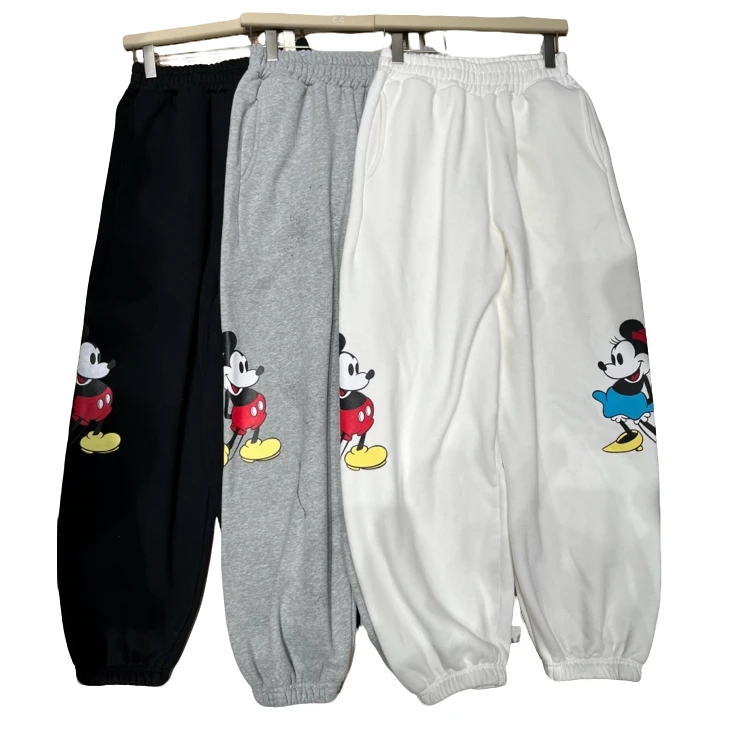 韩版新款米奇加绒休闲裤百搭宽松洋气时尚