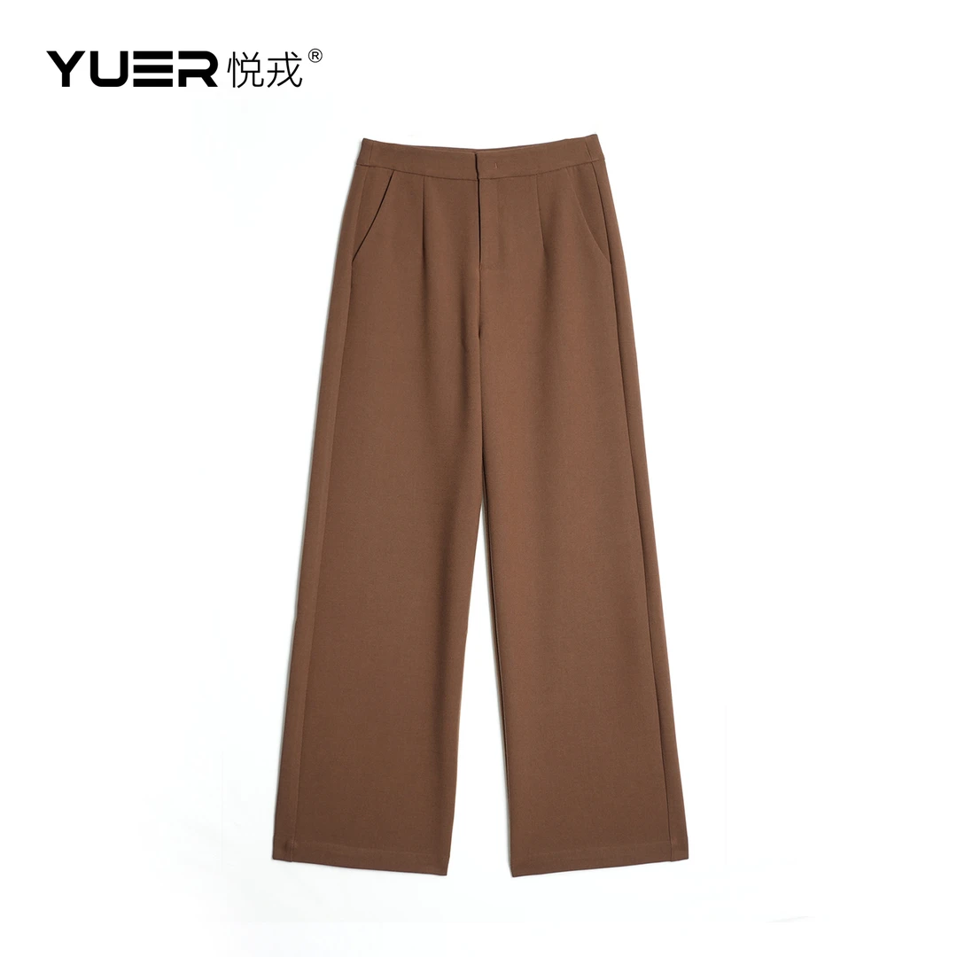 悦戎《秋冬新款》时尚高端休闲裤女2024新款简约百搭显瘦直筒裤