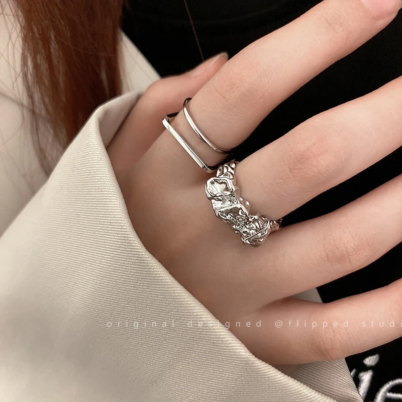 合金戒指 开口可调节高级感戒指女冷淡风指环设计小众2023年新款