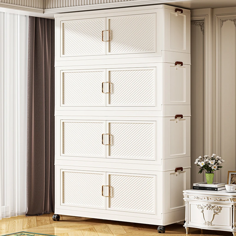 100折叠双开门大容量收纳柜储物柜家用免安装塑料柜子收纳储物柜