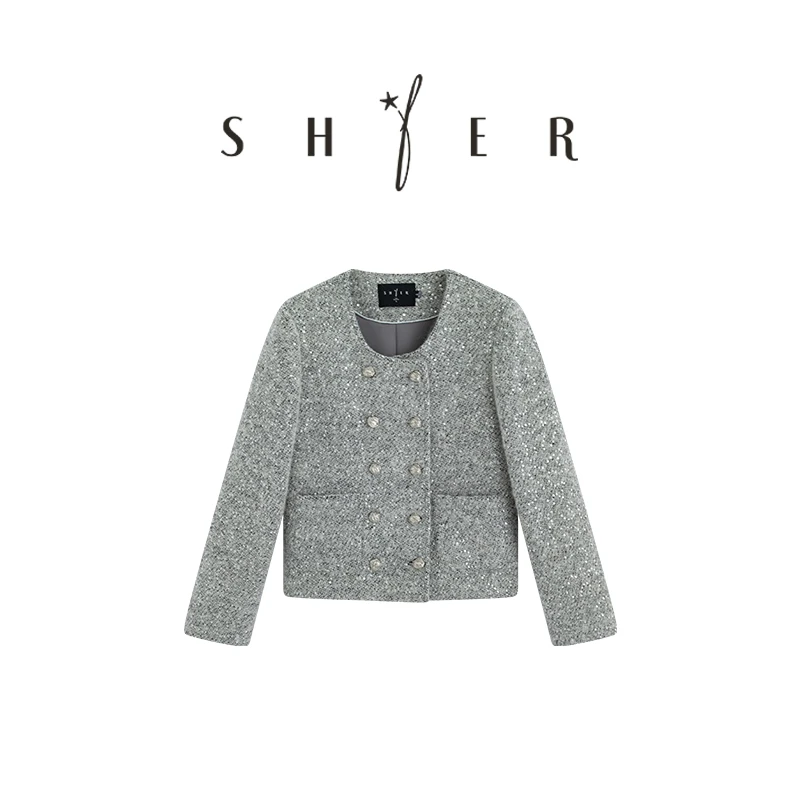 Shier/诗尔2024秋季新款高定法式设计小香风短外套10048