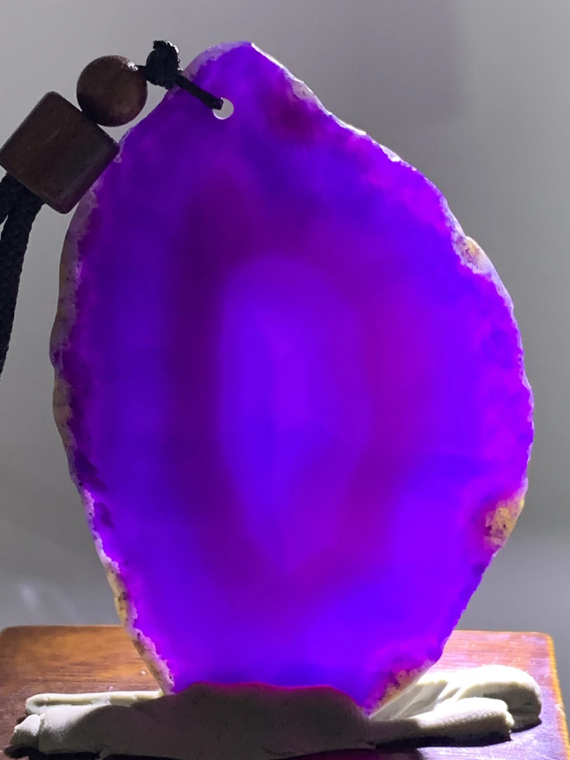 天然巴西玛瑙原石切片紫色正品珠宝1746尺寸68/44/5mm