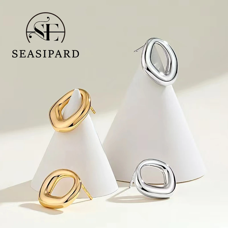 925银耳饰 不对称设计几何AB款耳钉耳饰