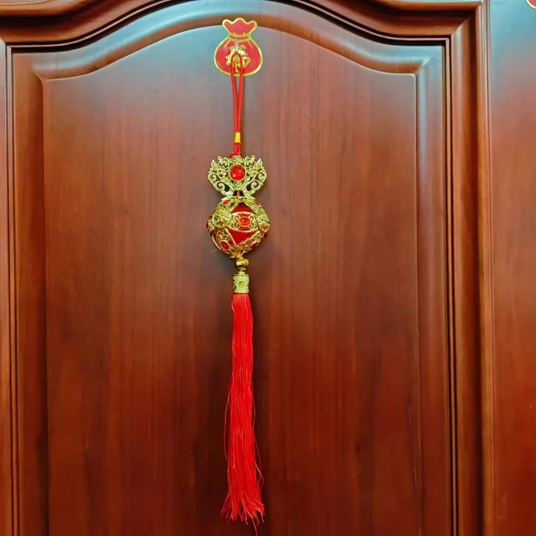 新年红红火火小球串门把手装饰喜庆小挂件