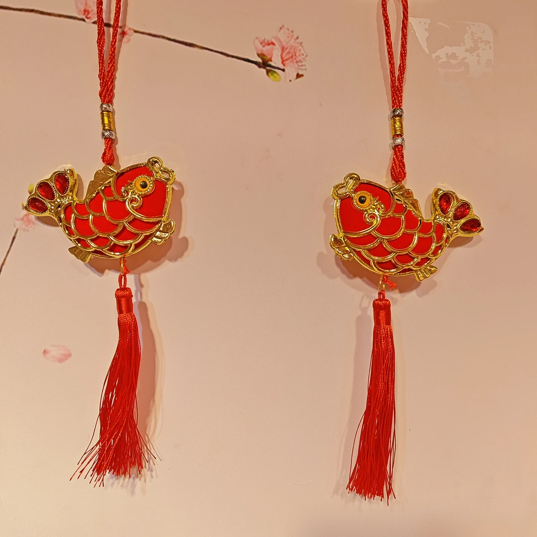 新年红红火火小鱼门把手装饰挂件（无赠品）