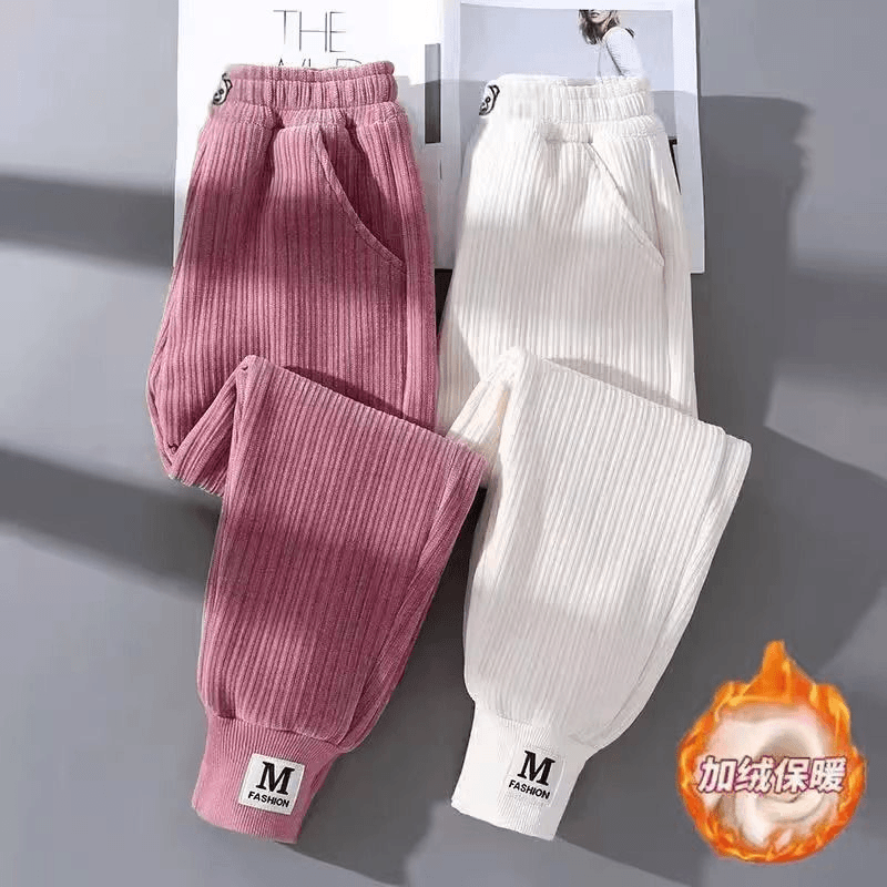 2023新款女童洋气运动裤大童加绒卫裤休闲春秋新款儿童裤子秋冬款