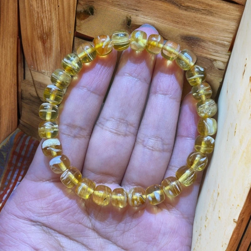 7➕俄料蜜蜡金白拉丝精工老型单圈时尚女款百搭女士潮流素圈古法