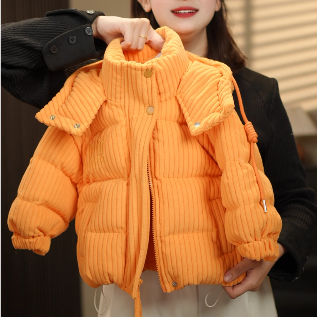 现货【橙精灵】2024秋冬季新品萌娃穿搭潮流加女童棉服外套58296