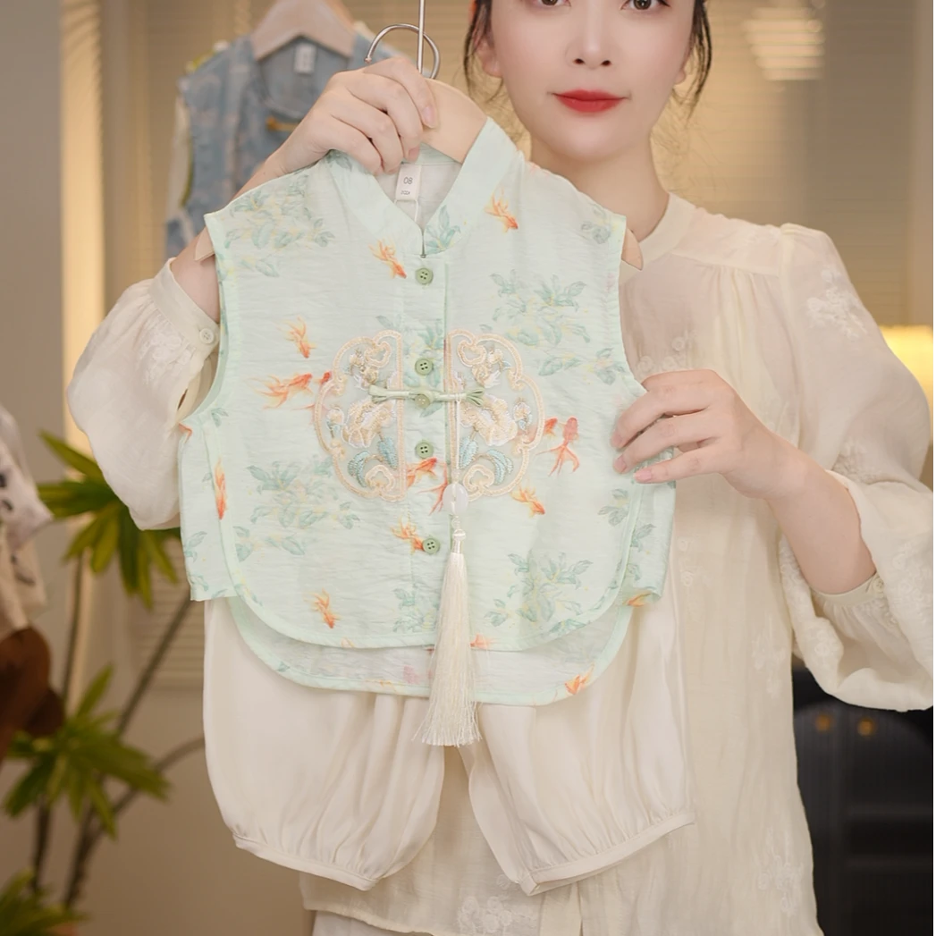 【现货】2025夏季新款男童女童新中式中国风中式儿童套装18657