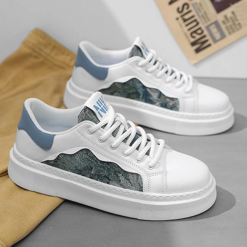 厚底男鞋春季2024新款百搭小白鞋男透气出街拍鞋子轻便休闲板鞋男