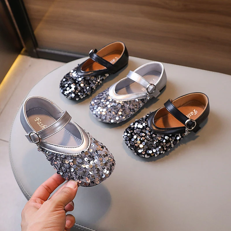 女童鞋子儿童公主小皮鞋2025新款夏季夏款爆款宝宝亮片单鞋小女孩