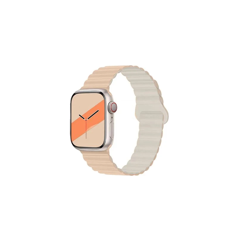 全新未使用  Apple Watch撞色链式第三方磁吸硅胶表带