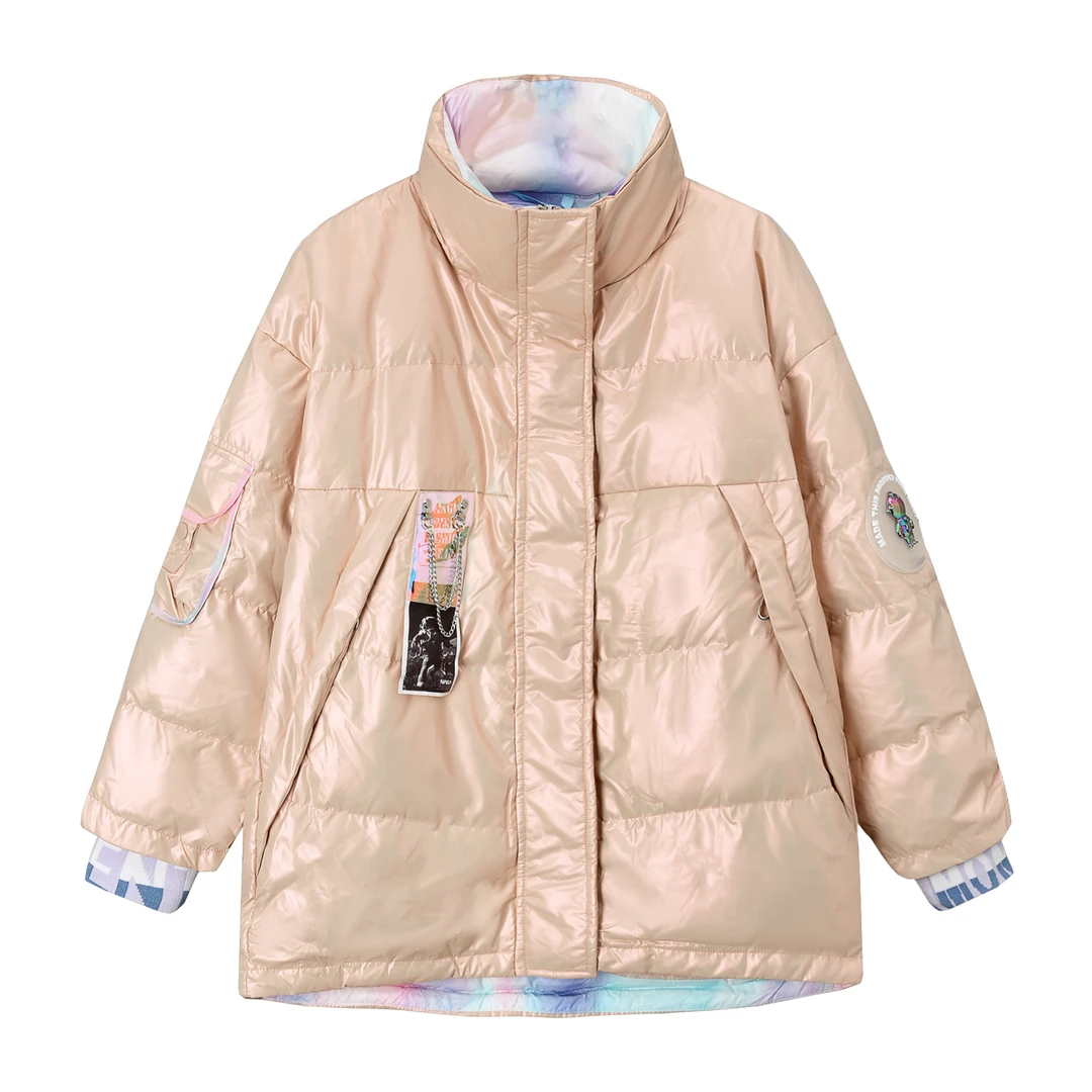 A023  防水亮面立领羽绒服女  92105