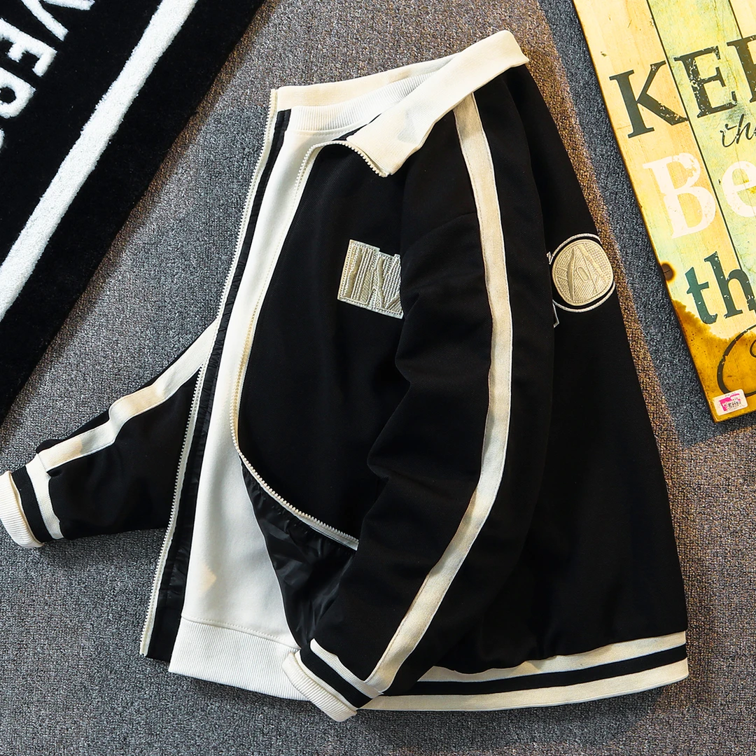 美式复古夹克外套男士春秋款潮牌痞帅宽松棒球服立领休闲运动外衣