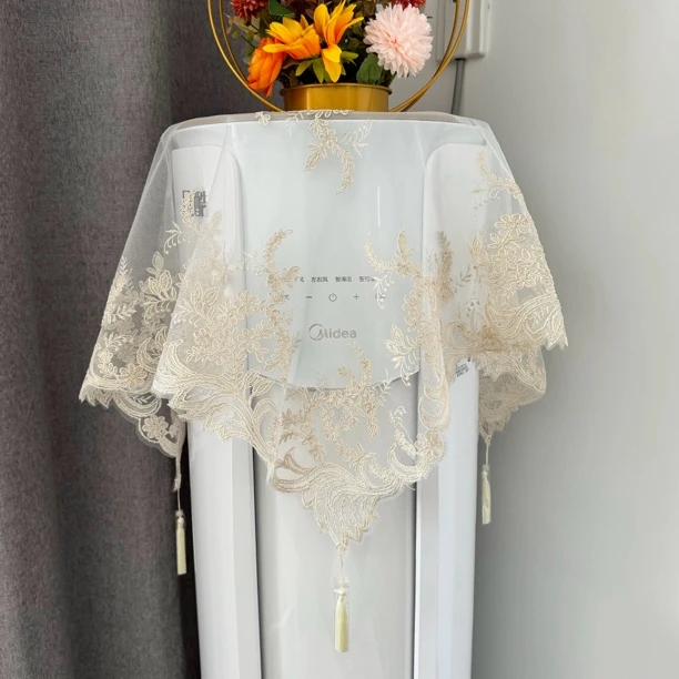 新款圆形立式空调罩圆柱形防尘布家用套柜遮盖布欧式简约罩盖布