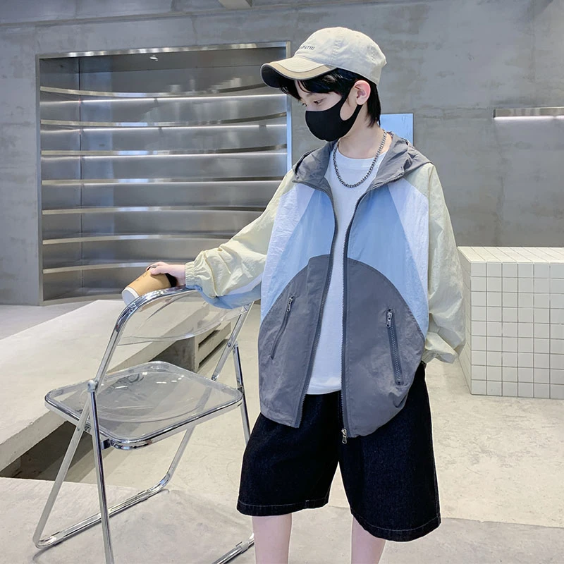 儿童防晒衣夏装男童防晒服连帽2024夏季新款中大童薄款皮肤衣潮款