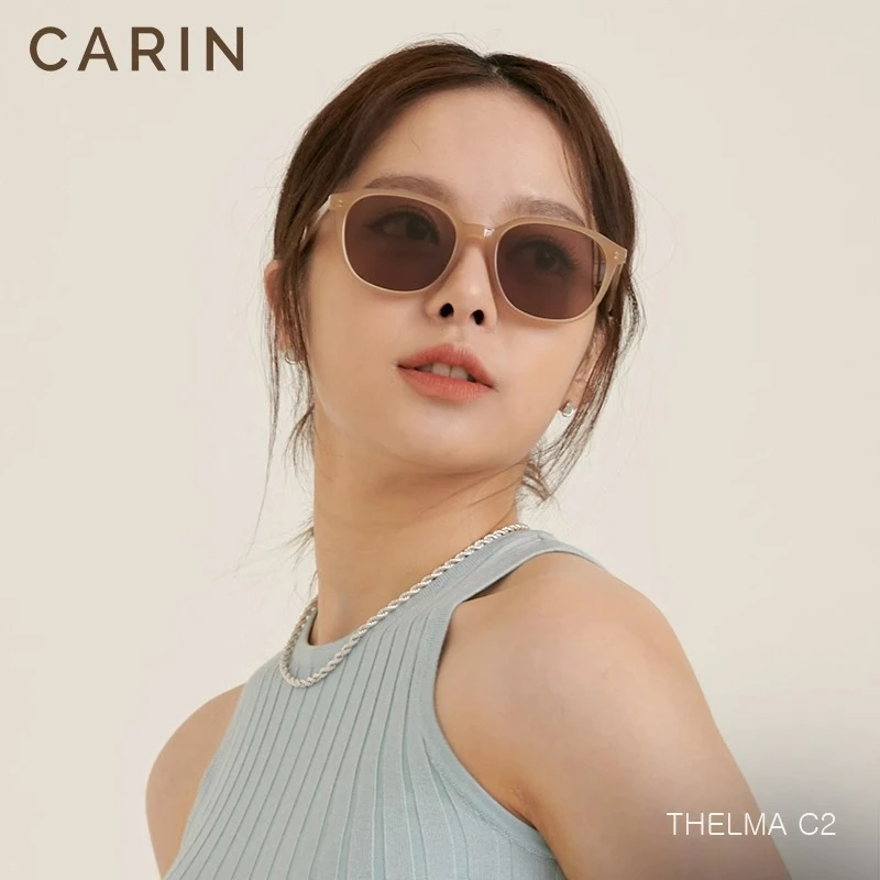 韩国直邮CARIN墨镜THELMA郑秀晶郑恩地同款方形太阳镜调色镜片