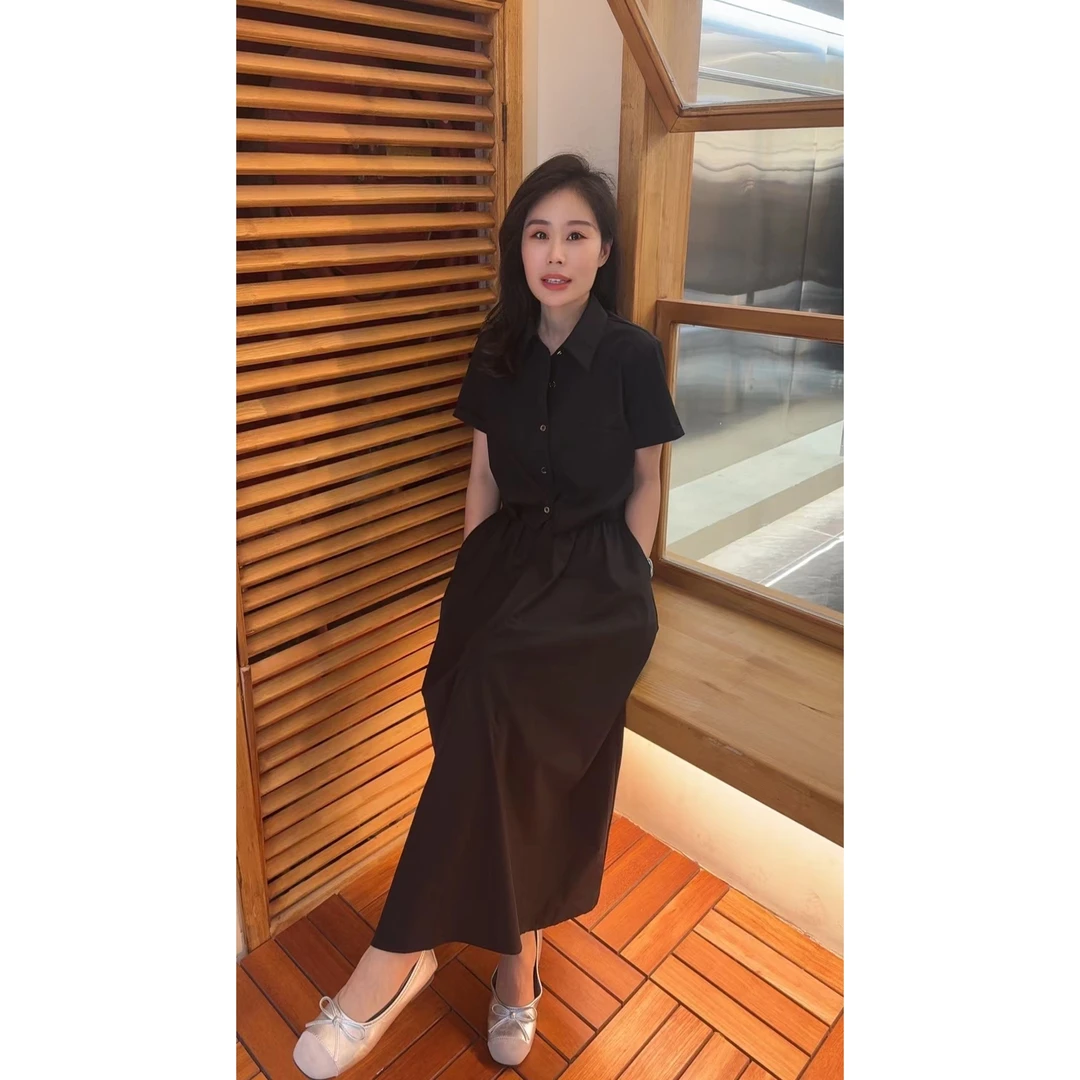 Miss huo 时尚套装  A 黑色  18508