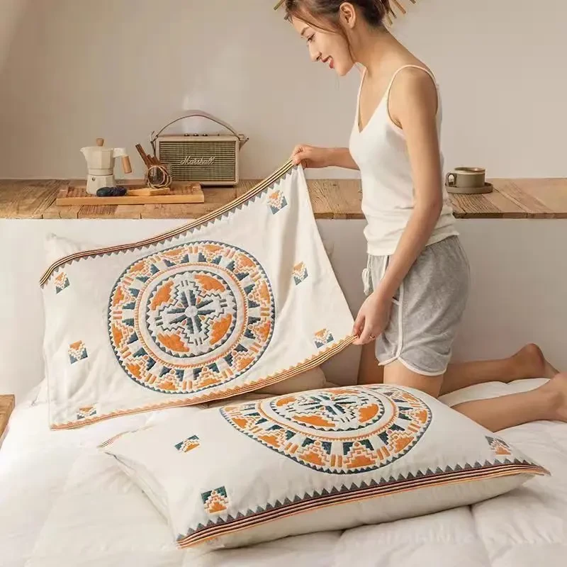 2024高档清仓棉枕巾装情侣学生纱布枕头巾柔软加大简约不掉色耐脏