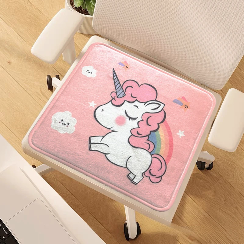 卡通毛绒秋冬坐垫保暖隔凉全包椅子垫防滑耐脏屁垫宿舍办公凳子垫