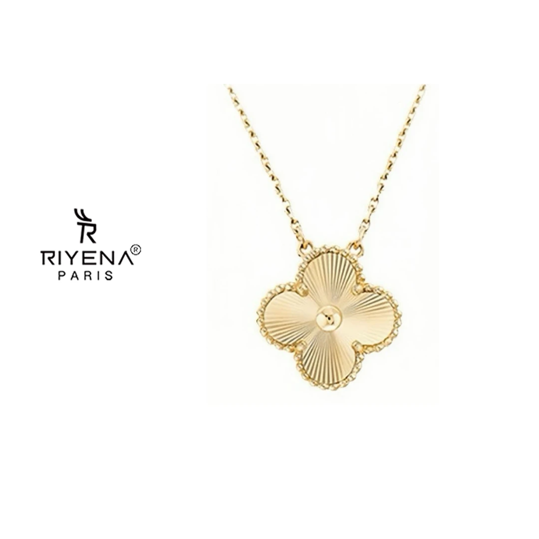 RIYENA 钛钢项链 气质轻奢四叶花项链女时尚大方百搭不掉色锁骨链