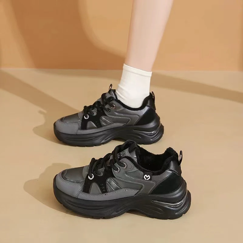 邹小姐V05-66厚底老爹鞋女款冬季加绒运动休闲鞋舒适百搭