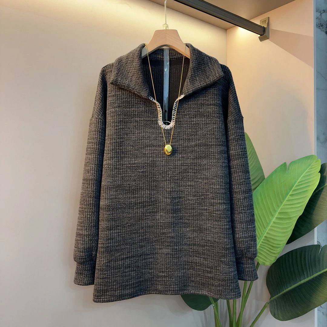 2024新款百搭秋冬中长款遮肉显瘦宽松打底衫胖妹妹大码女士上衣