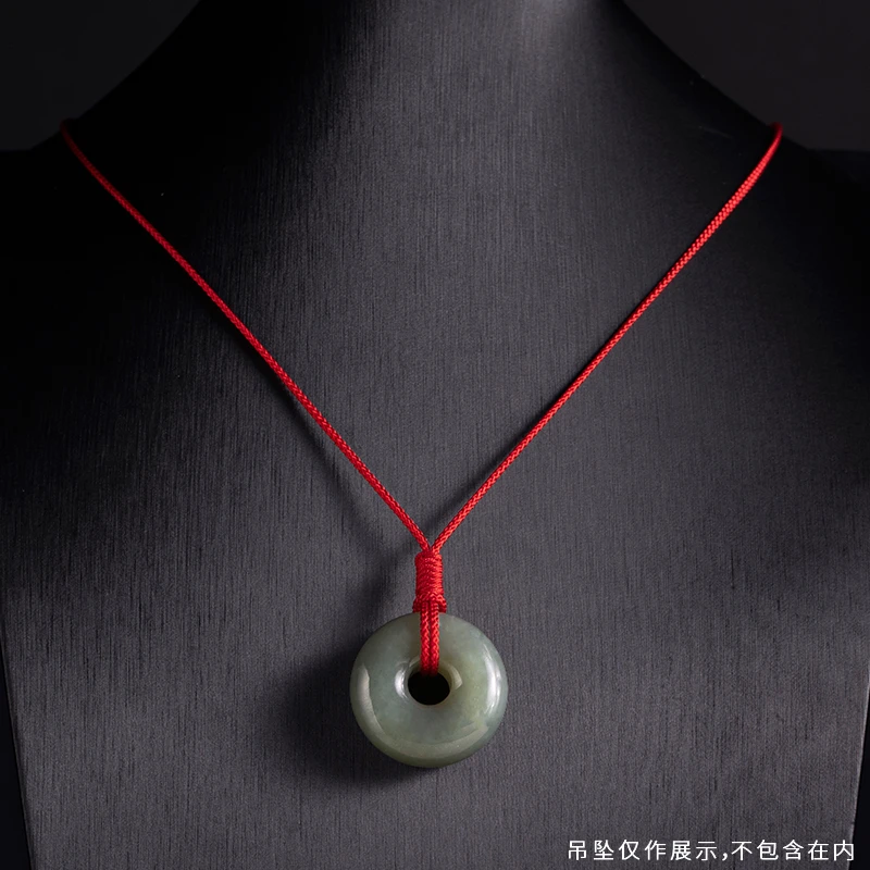 非金属布艺项链 玉坠平安扣挂绳手工编织本命年红色吊坠绳可调节