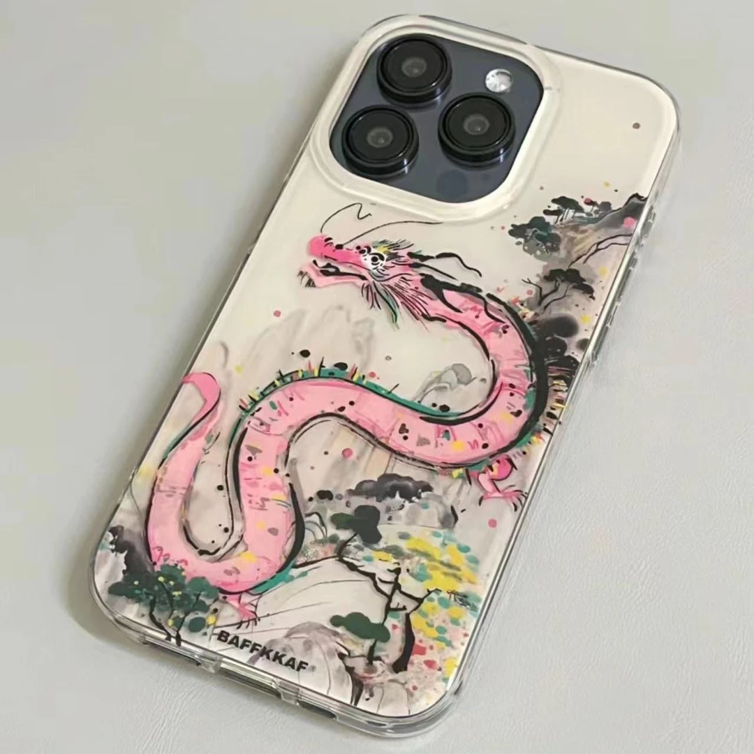 国风涂鸦龙iPhone15/14promax新年最新手机壳13pro小众12高端个性