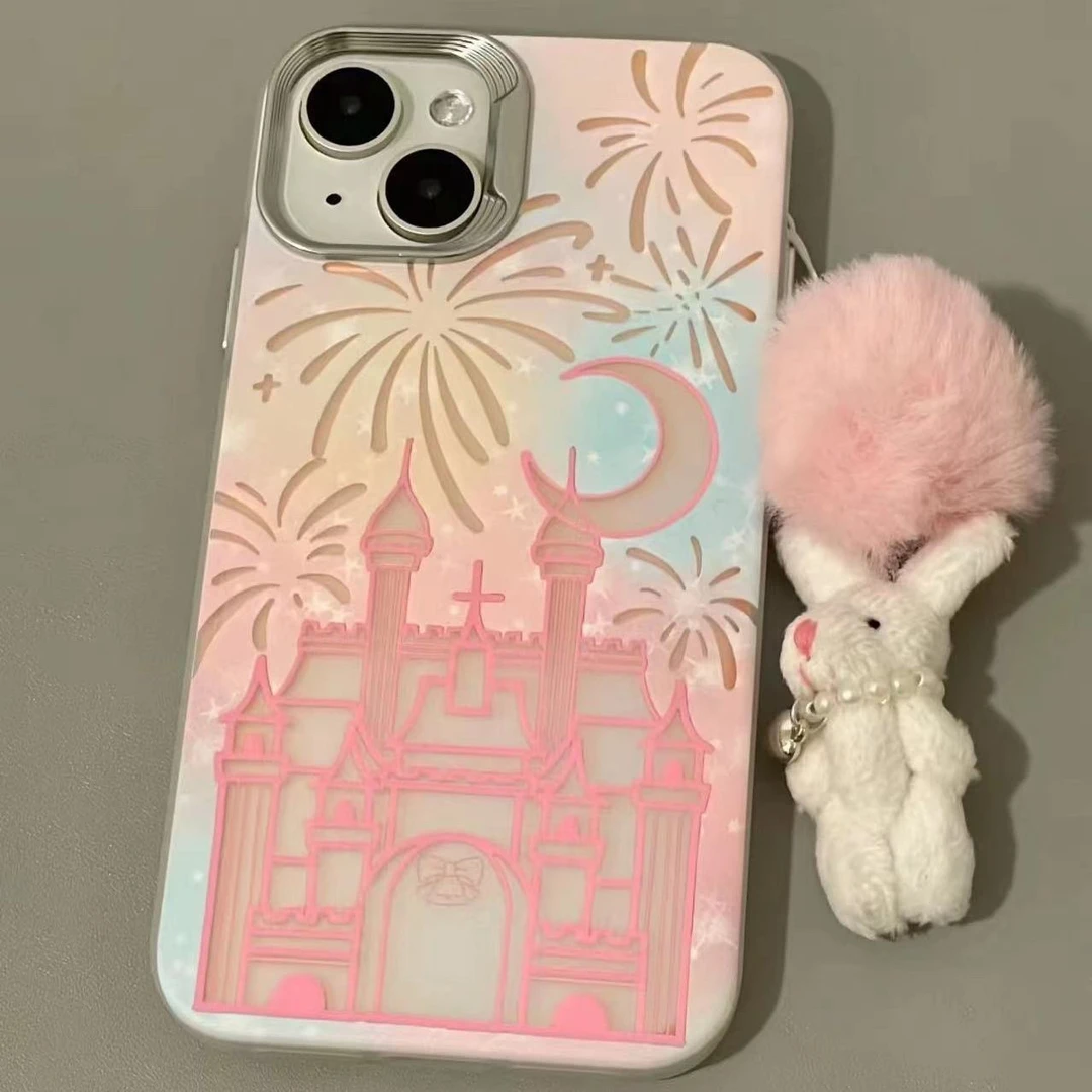 新年过年款梦幻城堡烟花苹果15手机壳iPhone13/14promax高级12/11
