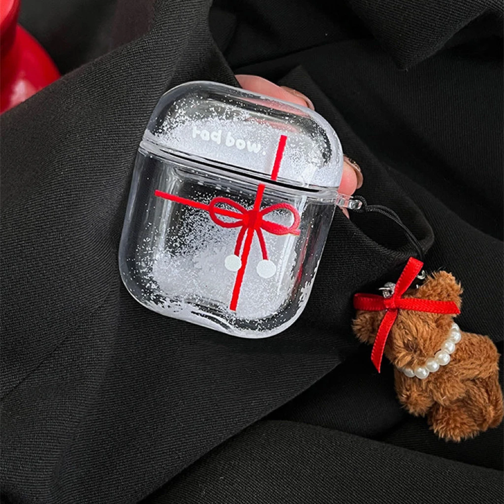 雪花流沙创意丝带狗狗通用airpodspro2代耳机壳保护套1代新款三代
