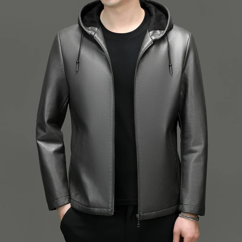 休闲男士外套连帽商务休闲时尚夹克中年外套