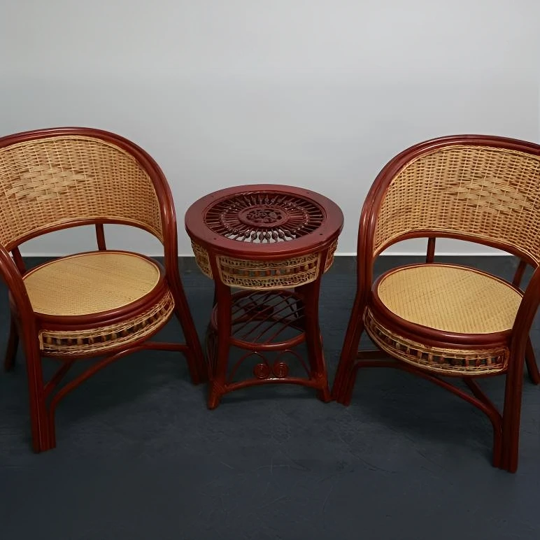 天然藤条编织藤椅三件套椅休闲客厅阳台藤艺阳台桌