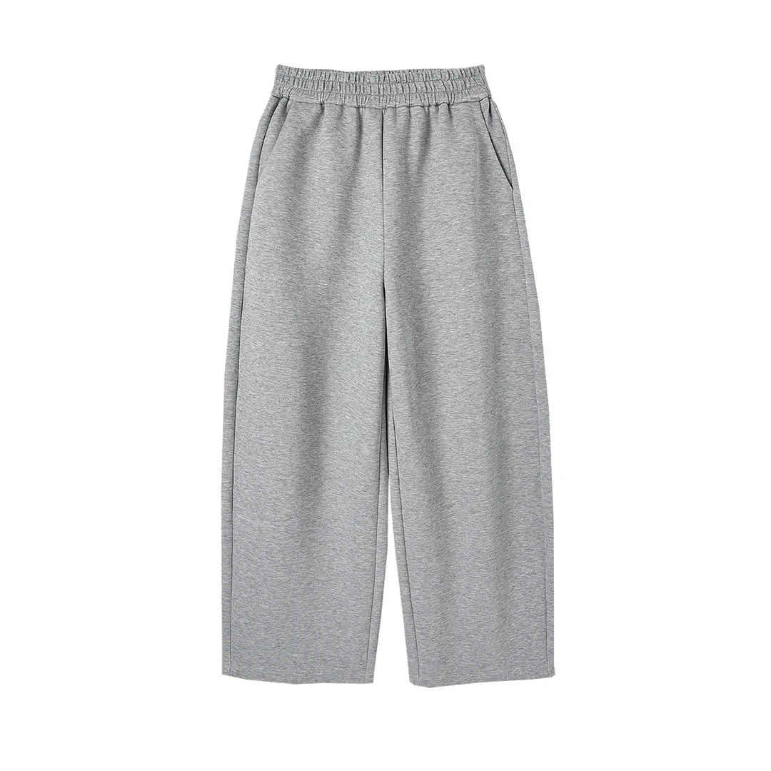 晶咕白标专供~时尚夹条拼接立领慵懒套装卫衣外套+裤子两件套套装