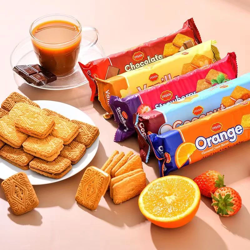 熊古屋夹心饼干进口食品休闲草莓味夹心饼干薄脆橘子味饼干巧克力