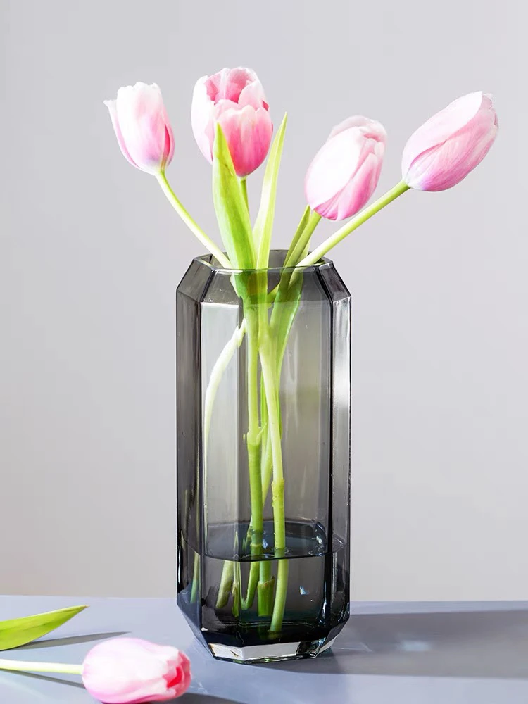 玲珑1030灰简约竹子绿植花瓶摆件